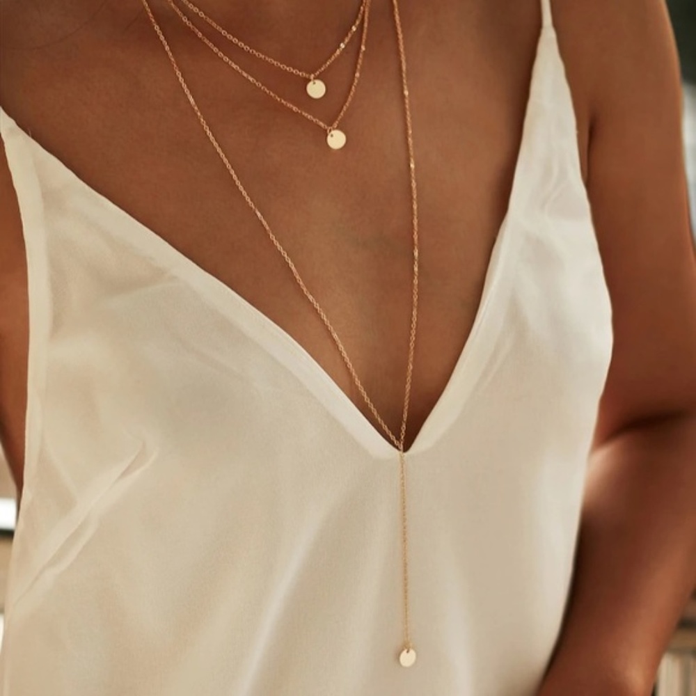 3/$30 or 2/$25 ⚡️⚡️Three Layered fold necklace - Picture 1 of 2
